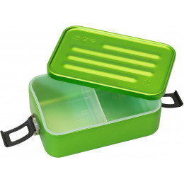 Grande boîte à repas en alu vert avec insert en silicone