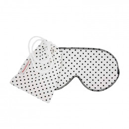Masque de sommeil en coton BIO - Blanc à pois noirs