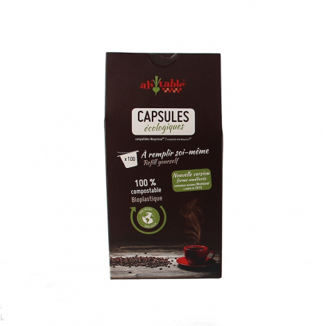 100 capsules écologiques compostables compatibles Nespresso
