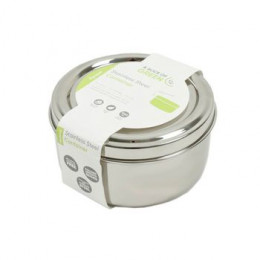 Boîte ronde en inox avec assiette incluse - Panipat - 1000 ml