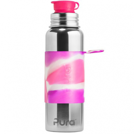 Gourde bouteille en inox - modèle sport - 850 ml - Pink Swirl
