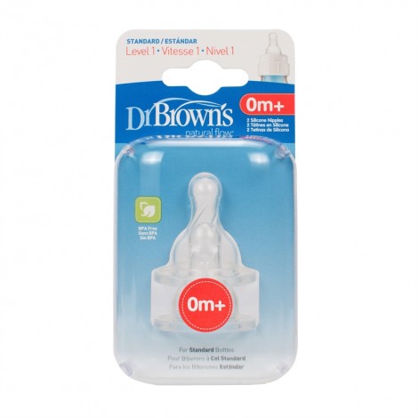 Tétine pour biberons Dr Brown - Col étroit - Lot de 2 Tétine pour biberons Dr Brown - Col étroit - Lot de 2
