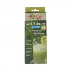 Paille droite réutilisable en verre - 20 cm - Lot de 6