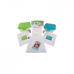 Kit TE1 lingettes lavables - coton BIO Premium Zéro Twist Organic- Blanc - Mandarine