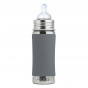 Biberon évolutif en inox - 325 ml - Tétine - Gris