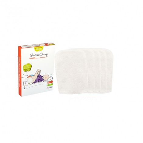 Recharge de 5 gants de change - Coton Bio Biface Recharge de 5 gants de change - Coton Bio Biface