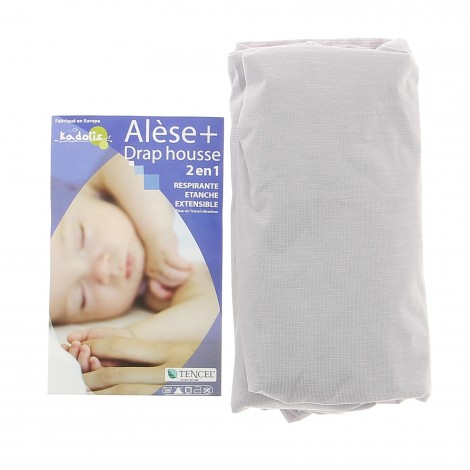 Alèse + Drap Housse 2-en-1 (Kadolis) - Pour Lit Bébé 70x140 cm - plusieurs coloris disponibles