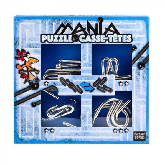 4 casse-têtes métal Mania - Bleu - à partir de 7 ans 4 casse-têtes métal Mania - Bleu - à partir de 7 ans