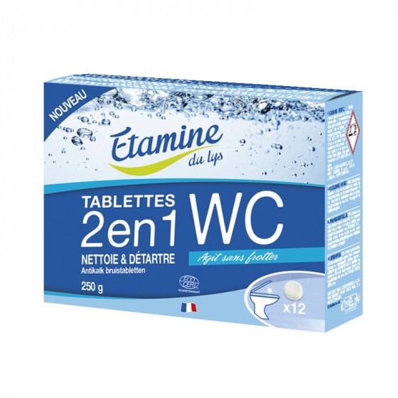 Tablettes WC 2 en 1 - Nettoie et détartre - 12 tablettes Tablettes WC 2 en 1 - Nettoie et détartre - 12 tablettes