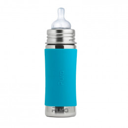 Biberon évolutif en inox - 325 ml - Tétine - Turquoise