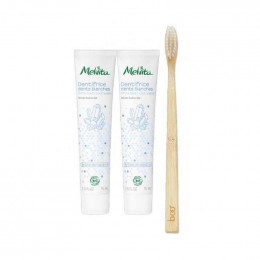 Pack dentition 2 dentifrices BIO dents blanches arôme menthe 75 ml & brosse à dent - Melvita