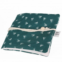 7 serviettes hygièniques lavables + pochette - Vert foncé