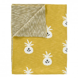 Couverture en tricot Pineapple mustard
