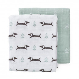 Set de 2 langes tétra Dachsy - 70 x 60 cm