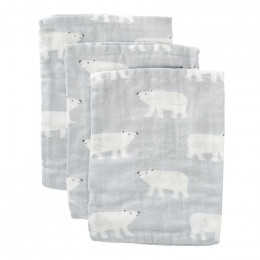 Set de 3 gants de toilette en tétra - Polar Bear