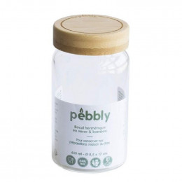 Bocal hermétique en verre et bambou 650 ml - Pebbly