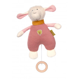 Peluche Nature musicale - Mouton rose
