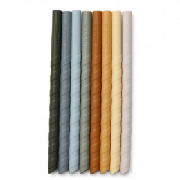 Set de 8 pailles Zoe - Blue multi mix