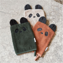 Set de 3 gants de toilette Sylvester - Panda mix