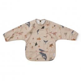 Bavoir à manches imperméable Merle - Sea creature rose mix