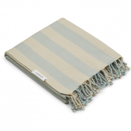 Serviette de plage Mona - Y&D stripe: Sea blue&sandy