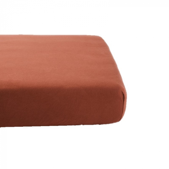 Drap Housse en Coton Bio pour lit bébé - 60x120 cm - Terracotta