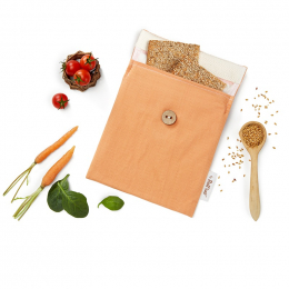 Pochette casse-croûtes lavable et réutilisable Snack'n'Go BIO - Orange