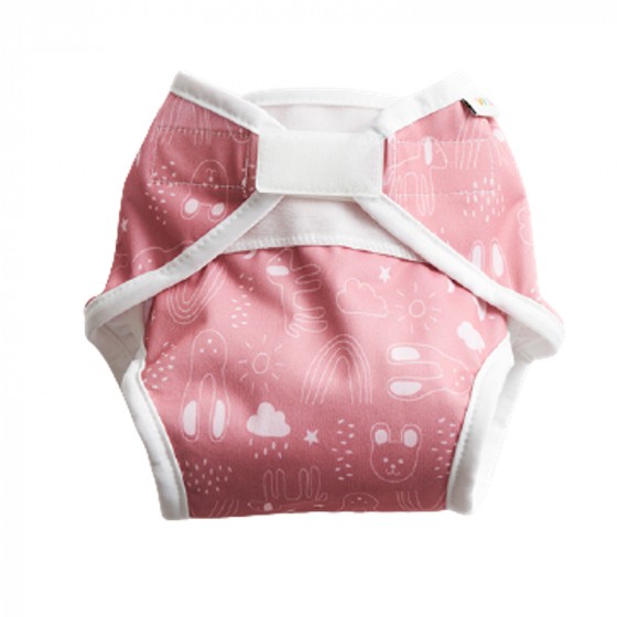 Couche lavable TE1 en coton BIO- Teddy Vieux rose Couche lavable TE1 en coton BIO- Teddy Vieux rose