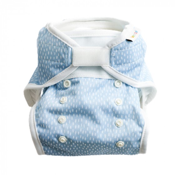 Couche lavable TE1 en coton BIO- Gouttes Bleu