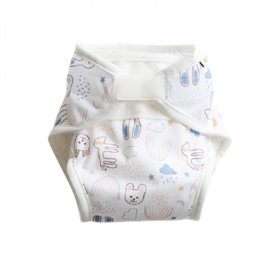 Couche lavable TE1 en coton BIO- Teddy Blanc Couche lavable TE1 en coton BIO- Teddy Blanc
