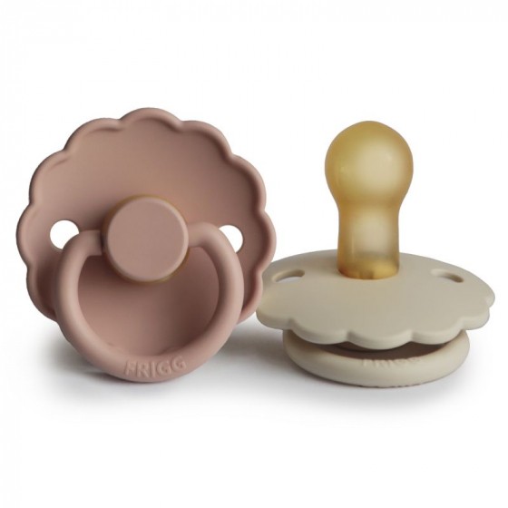 Set de 2 tétines en latex Daisy - Blush/cream
