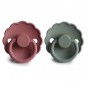 Set de 2 tétines en latex Daisy - Dusty rose/lily pad
