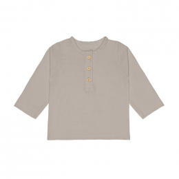 T-shirt manches longues en mousseline - coton biologique - taupe