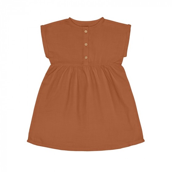 Robe en mousseline - coton biologique - rust Robe en mousseline - coton biologique - rust