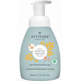 Mousse nettoyante bébé corps & cheveux hypoallergénique 250 ml - Attitude