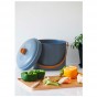 Seau d'intérieur à compost - acier et bambou - Gris foncé - 7 l