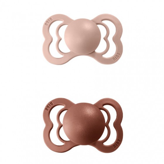 Set de 2 Tétines BIBS Supreme - Terracotta & Rose poudré