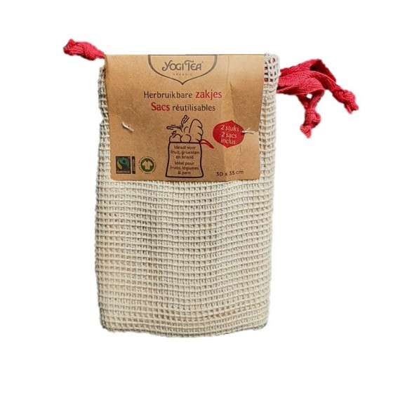 Set de 2 sacs réutilisables pour fruits, légumes, pain Set de 2 sacs réutilisables pour fruits, légumes, pain