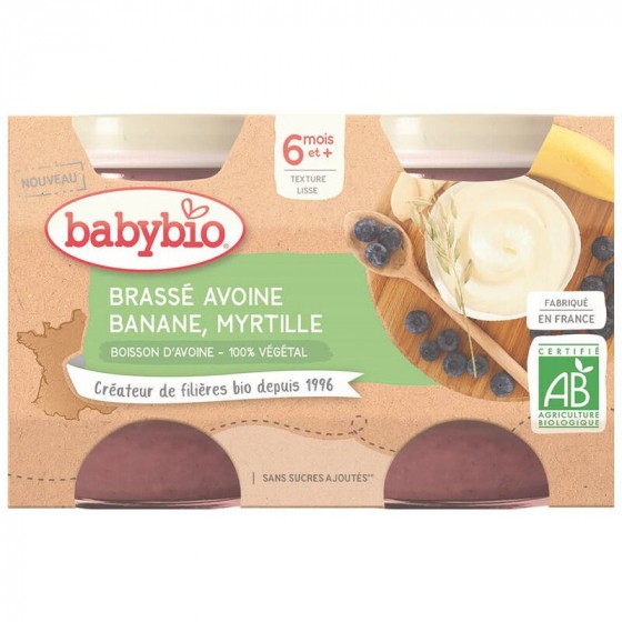 Brassé avoine, banane, myrtille - Dès 6 mois - 2 x 130 g