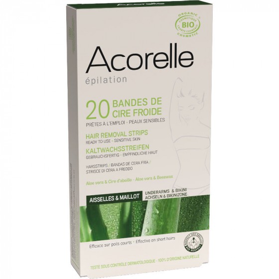 Bandes dépilatoires Cire à froid Bio Aisselles et maillot ( 20 bandes ) Bandes dépilatoires Cire à froid Bio Aisselles et maillot ( 20 bandes )