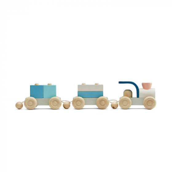 Plan Toys - Train bleu empilable