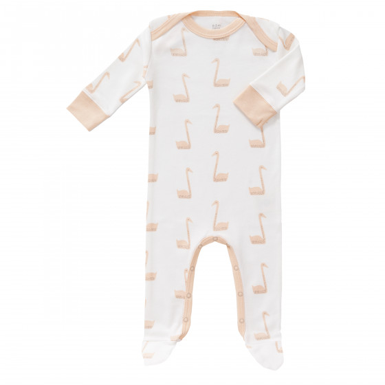 pyjama bébé à pieds - Swan pale peach