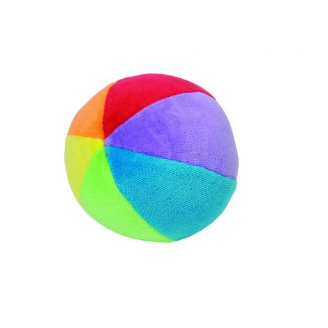 Ballon en velours avec hochet en coton coloré - à partir de 3 mois