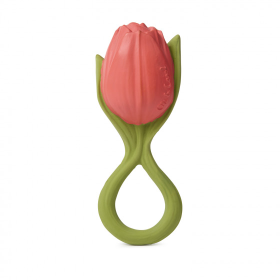 Jouet de bain et de dentition en caoutchouc naturel - Theo the Tulip